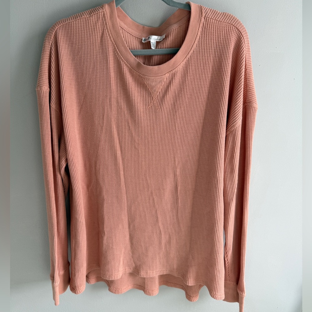 Seven7 Women’s High-Low Hem Super Soft Waffle Knit Crew Pullover Top (Womens XL)